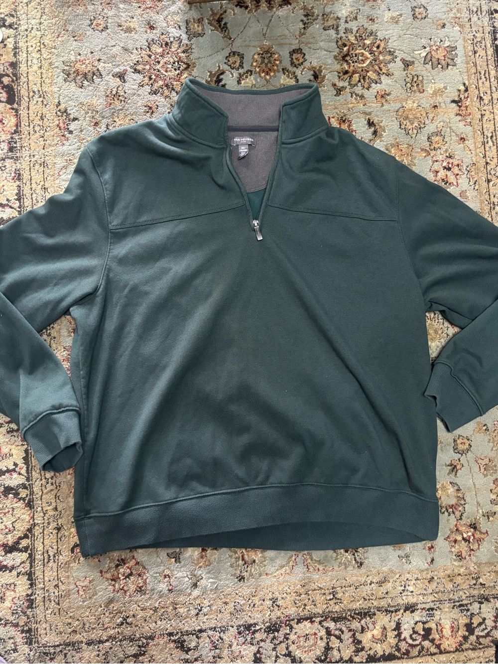 Van Heusen Men's Forest Green Half-Zip Sweater
